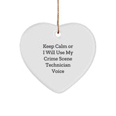 Funny Crime Scene Technician Heart Ornament for Christmas Unique Gifts from Friends or Family - Image 1